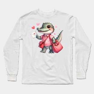 Valentine Love Crocodile Long Sleeve T-Shirt